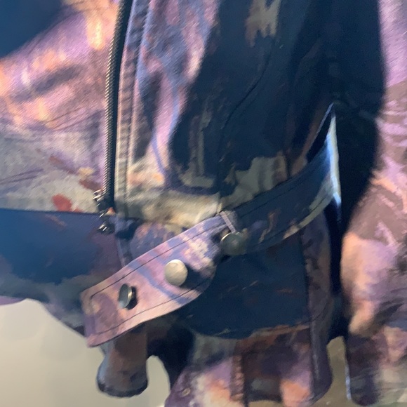 Watercolor modern peplum denim jacket - Picture 6 of 8